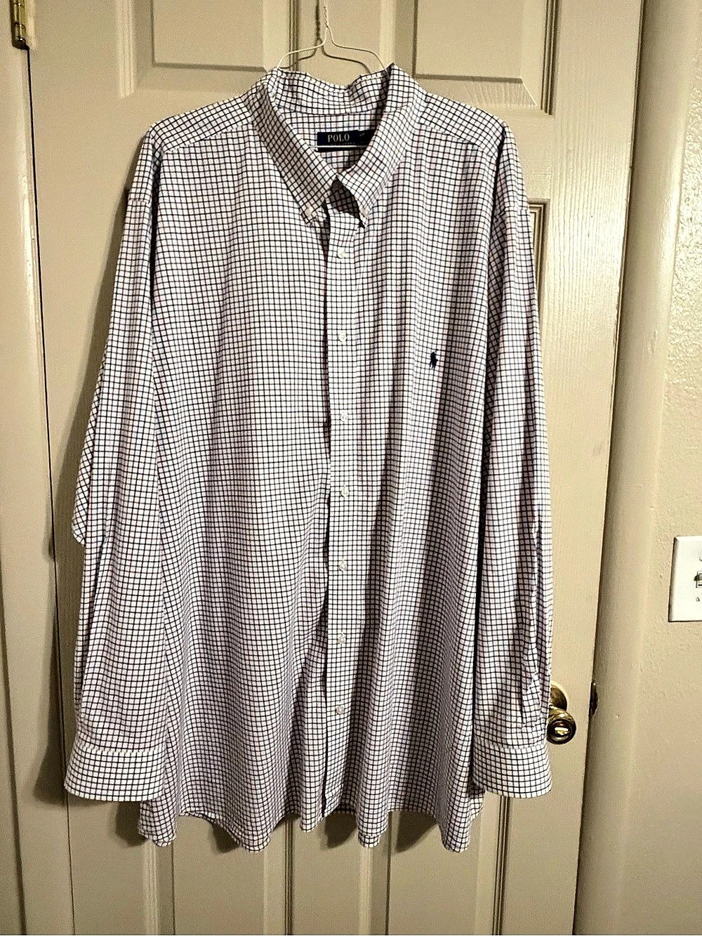 Polo Ralph Lauren Plaid Button Down in White & Blue Size 4XB Like New